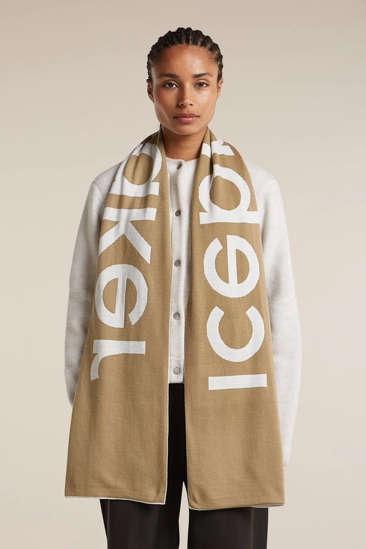Adult  Unisex Merino icebreaker Scarf Ecru Heather/Cumin 0A57IT