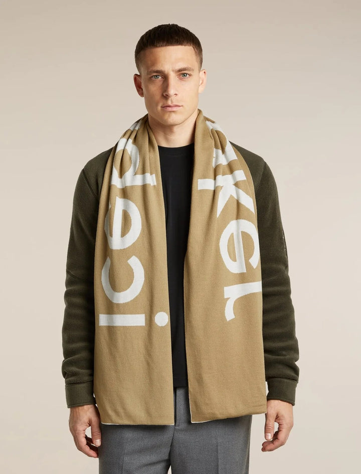 Adult  Unisex Merino icebreaker Scarf Ecru Heather/Cumin 0A57IT