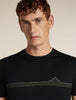 Mens Merino 150 Tech Lite Short Sleeve T-Shirt  Range Stripes Black 0A57FO