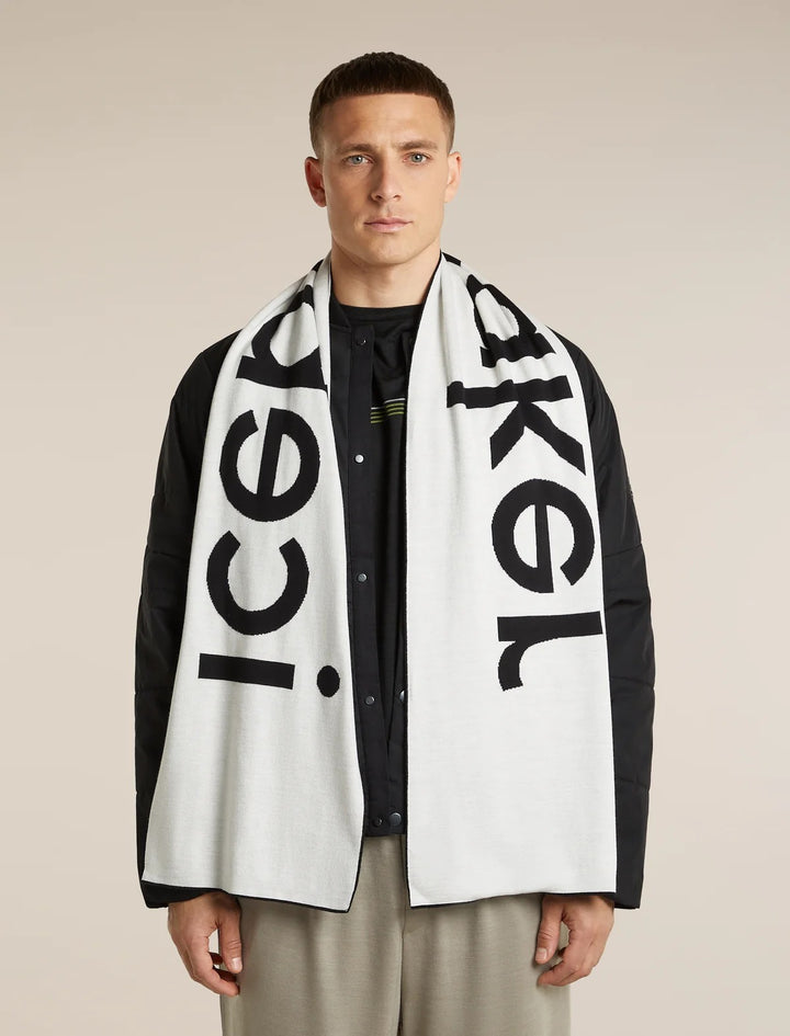 Adult  Unisex Merino icebreaker Scarf  Black/Ecru Heather 0A57IT