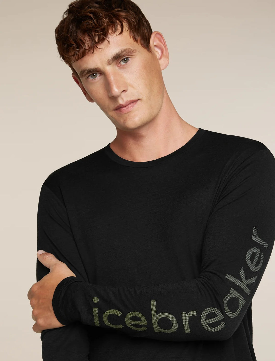 Mens Merino 150 Tech Lite Long Sleeve T Shirt IB Vertical Black  0A57JR