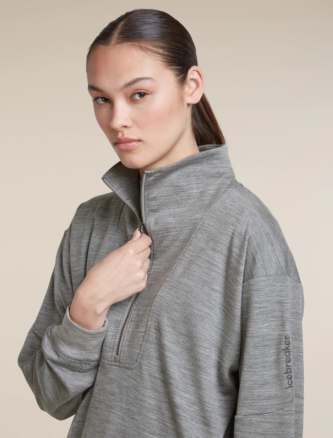 Womens Merino Blend 150 Drift Long Sleeve Half Zip  Metro Heather 0A57KH