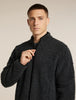 Mens Merino Blend 960 RealFleece™ High Pile Long Sleeve Zip  Jet Heather/Black 0A57KY