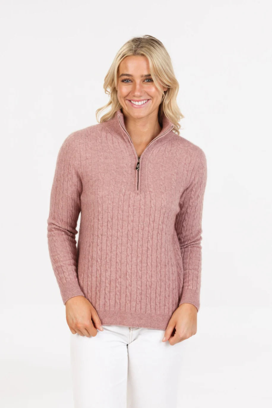 Womens Cable 1/2 Zip  Sweater Lily NB885