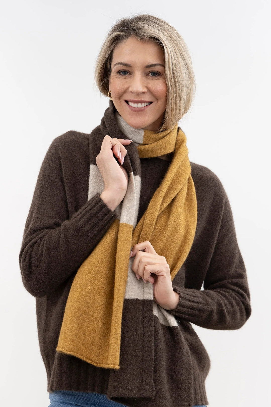 Womens Travel Wrap Cocoa Stripe  NE815