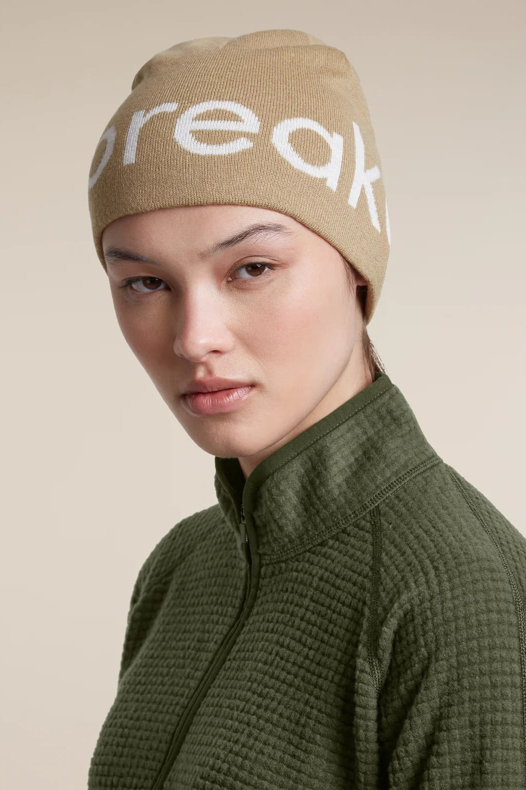 Adult Unisex Merino Icebreaker Beanie  Cumin/Ecru Heather 0A56SJ