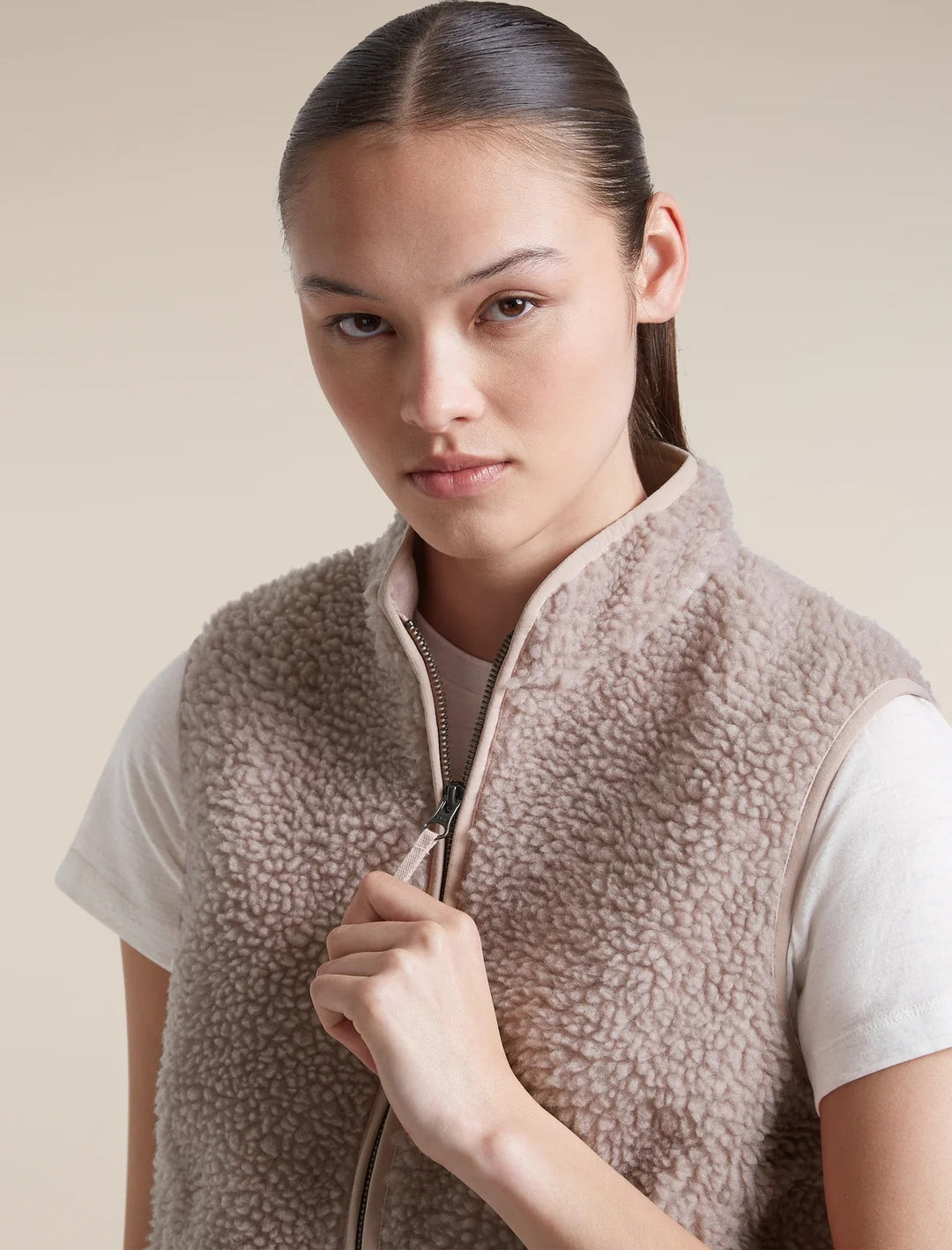 Womens Merino Blend 960 RealFleece™ High Pile Vest  Pink Quartz Heather 0A57G6