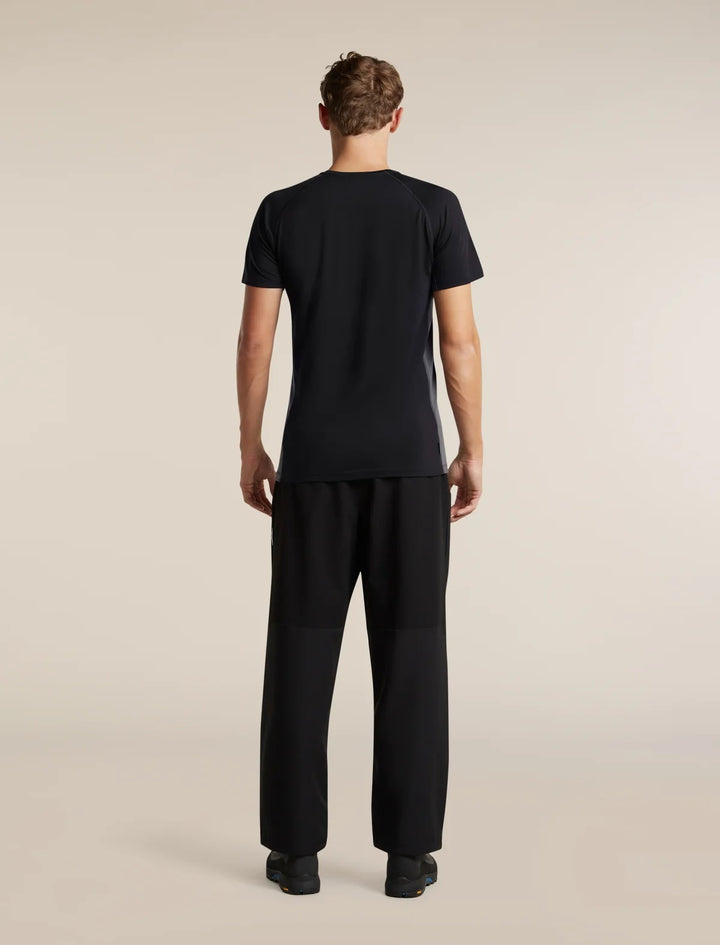 Mens  Merino Blend 125 Cool-Lite™ Sphere Short Sleeve T Shirt Colour Block  Black/Obsidian 0A57HY