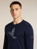 Mens  Merino 200 Oasis Long Sleeve Crewe Skiing Yeti Midnight Navy 0A57IU