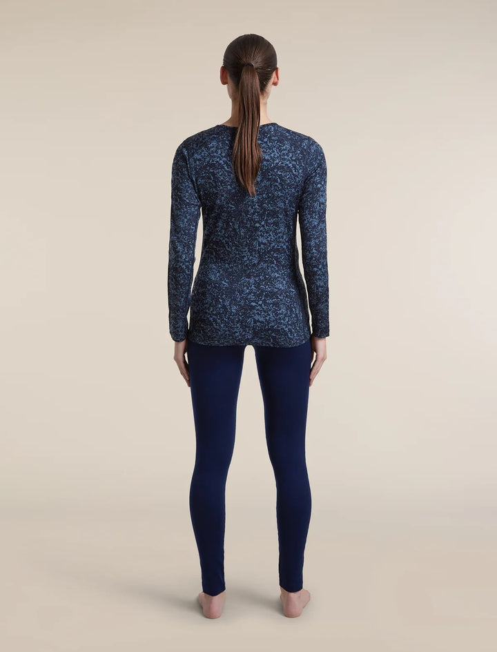 Womens Merino 200 Oasis Long Sleeve Crewe Moss Bloom  Midnight Navy/Dawn/Aop 0A57J1