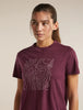 Womens Merino 150 Tech Lite Short Sleeve Crop T Shirt Great Heights  Dark Berry 0A57JO
