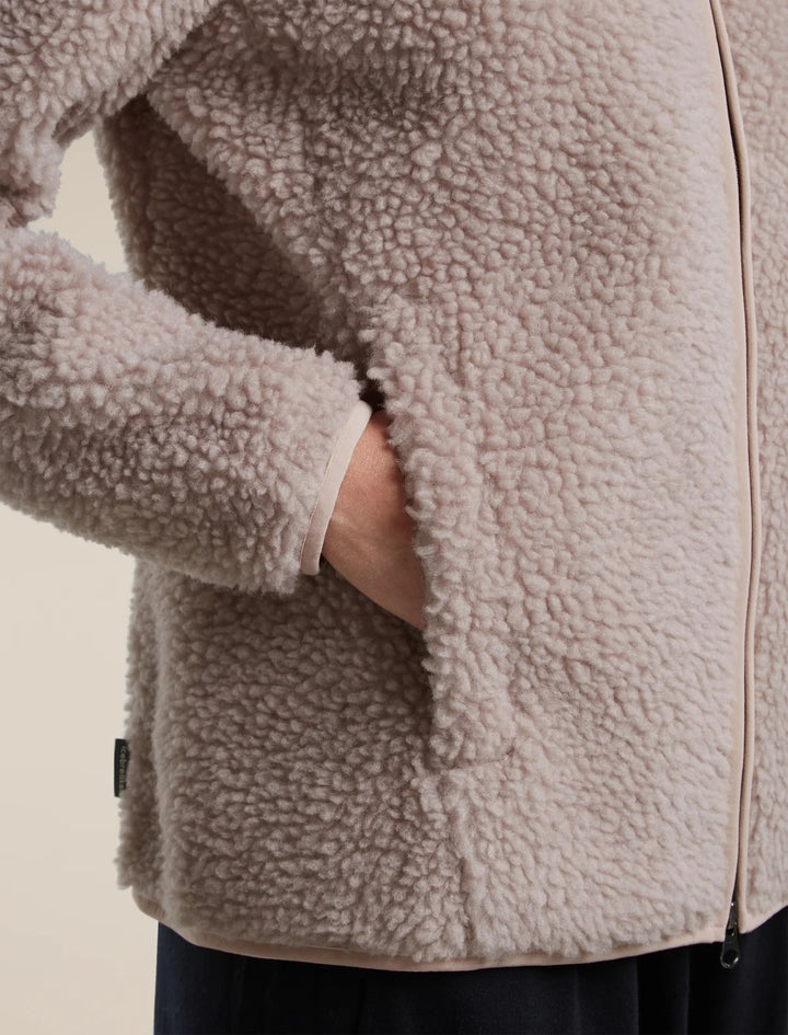 Womens Merino Blend 960 RealFleece™ High Pile Long Sleeve Zip Pink Quartz Heather 0A57KX