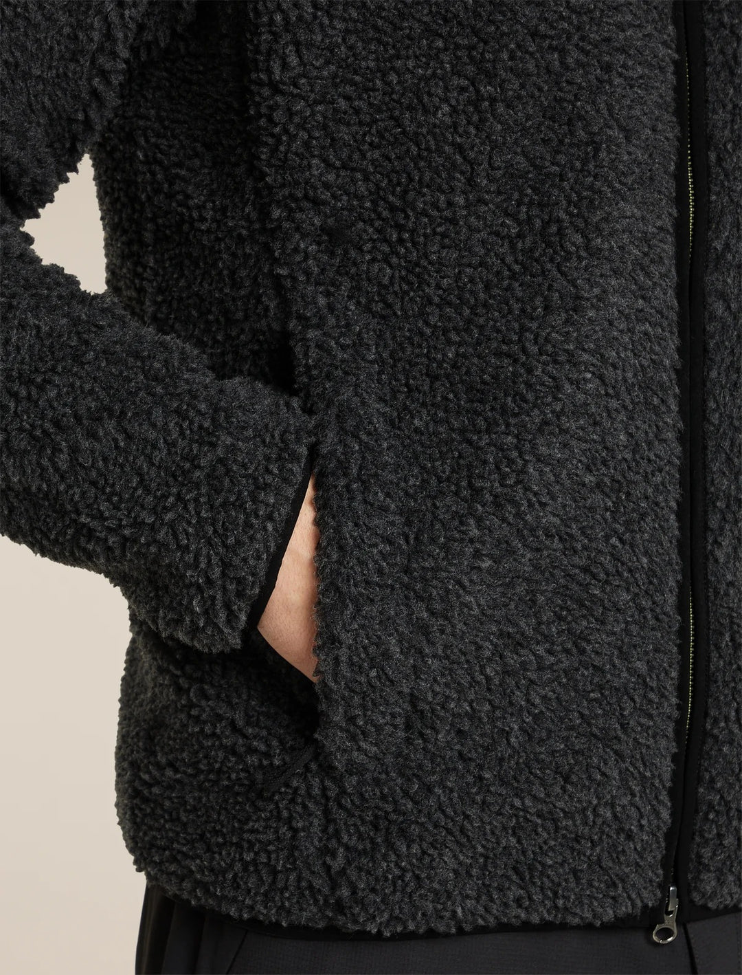 Mens Merino Blend 960 RealFleece™ High Pile Long Sleeve Zip  Jet Heather/Black 0A57KY