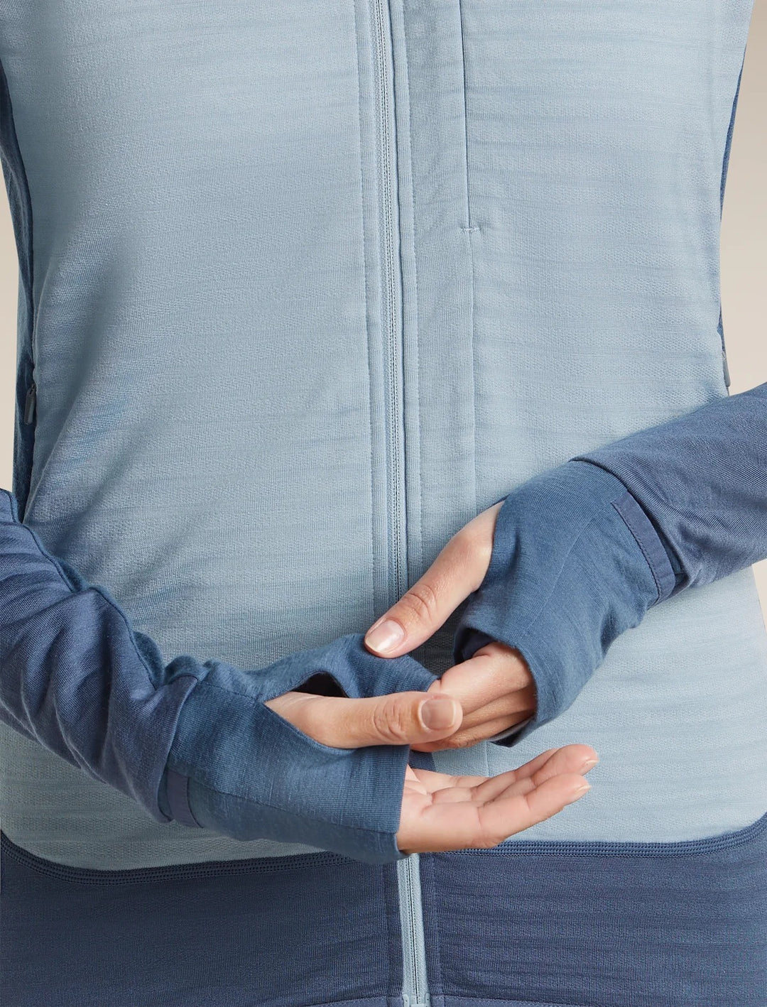 Womens Merino Blend 300 RealFleece™ Descender Long Sleeve Zip Hoodie  Dawn/Zinc Blue 0A57QM