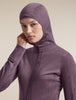 Womens Merino Blend 200 RealFleece™ Descender Long Sleeve Zip Hoodie  Grey Plum 0A57QK