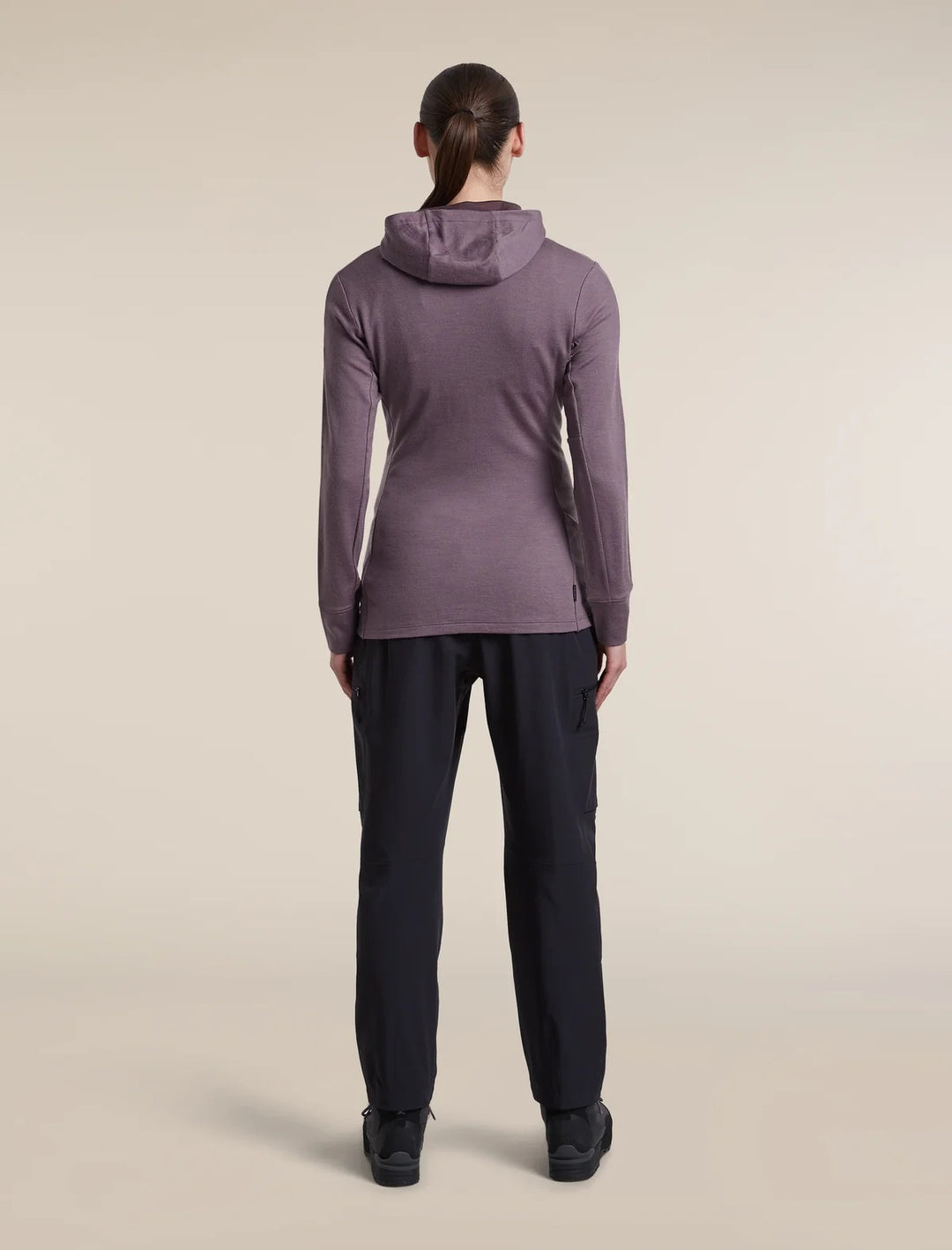 Womens Merino 260 Quantum Long Sleeve Zip Hoodie  Grey Plum/Dark Berry BA56XR