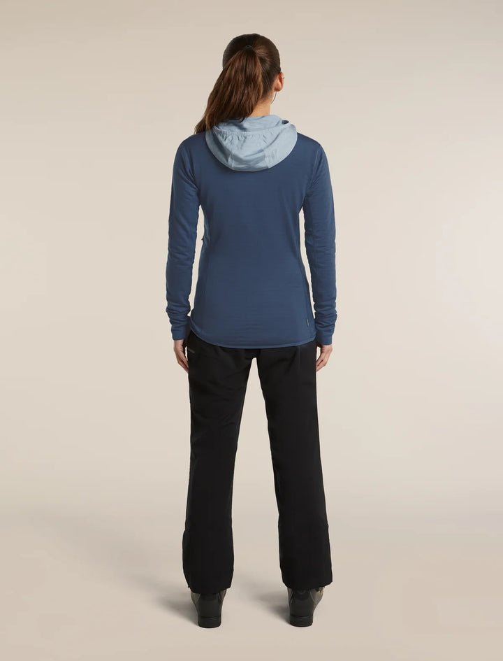Womens Merino Blend 300 RealFleece™ Descender Long Sleeve Zip Hoodie  Dawn/Zinc Blue 0A57QM
