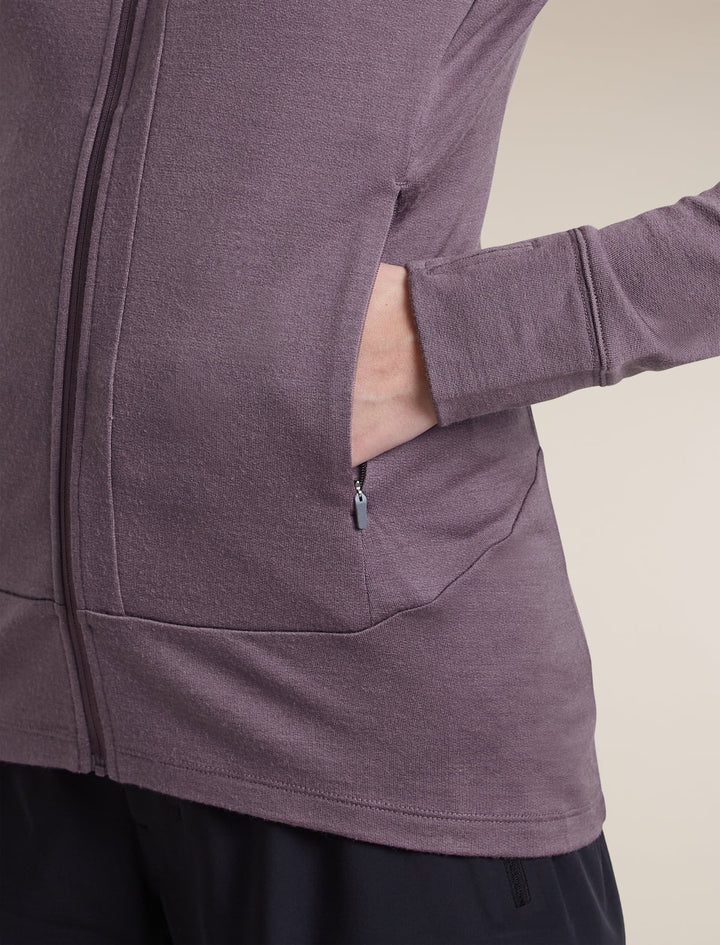Womens Merino 260 Quantum Long Sleeve Zip Hoodie  Grey Plum/Dark Berry BA56XR