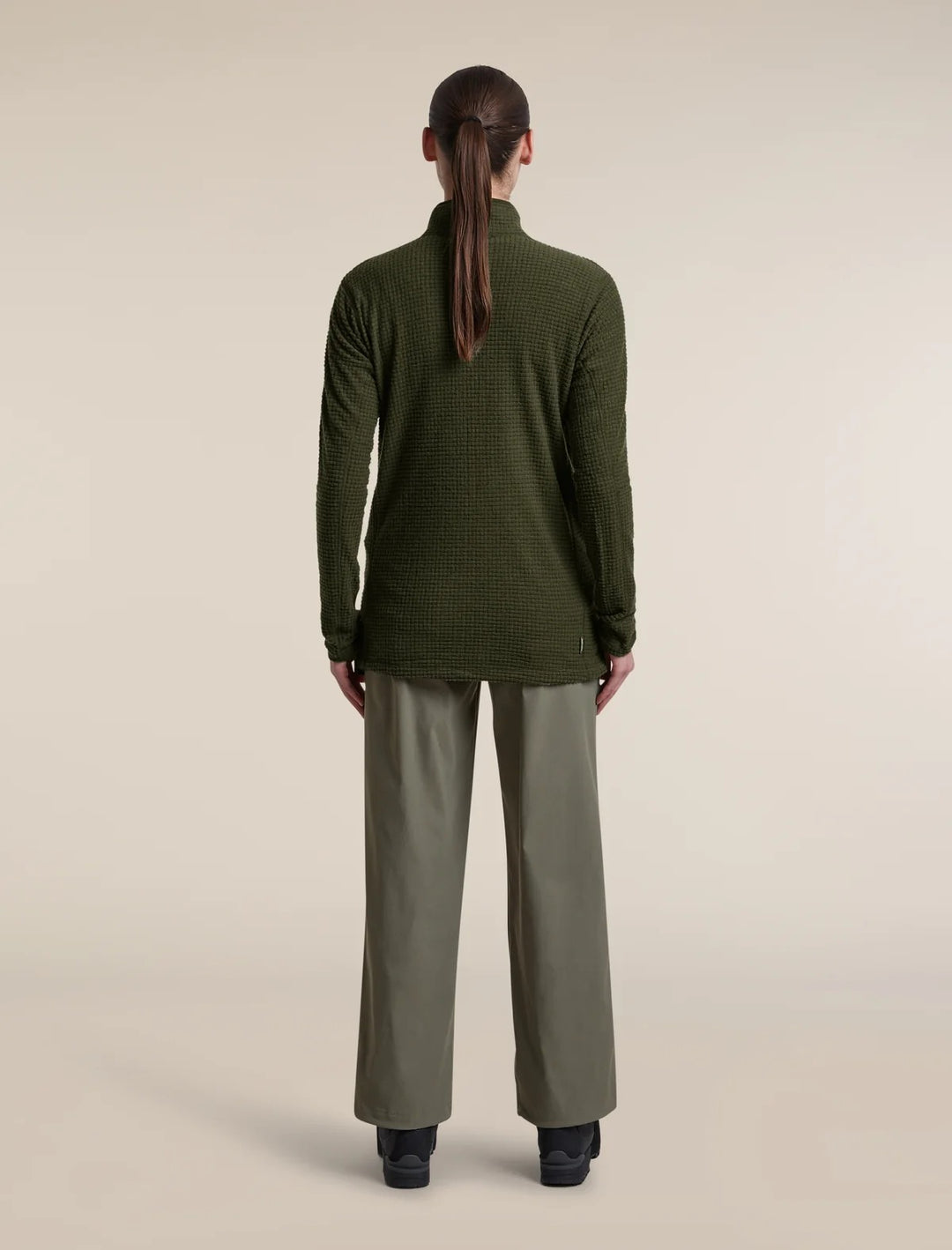 Womens Merino 400 RealFleece™ Grid Peaksland Long Sleeve Half Zip Dark Loden 0A57HT