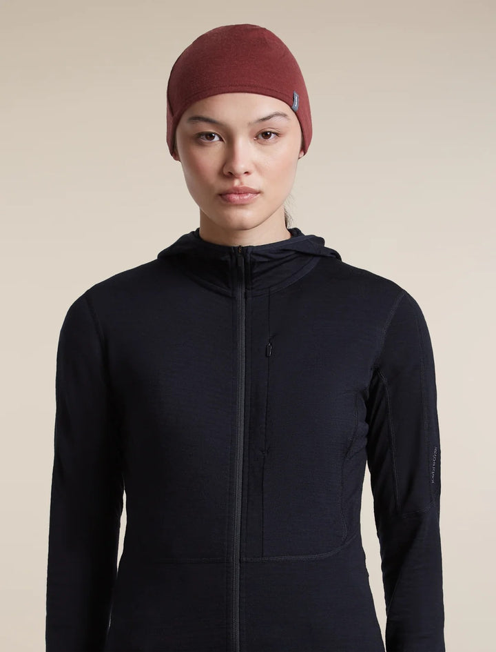 Adult Unisex Merino Reversible Pocket Hat  Agate/Port IBM200