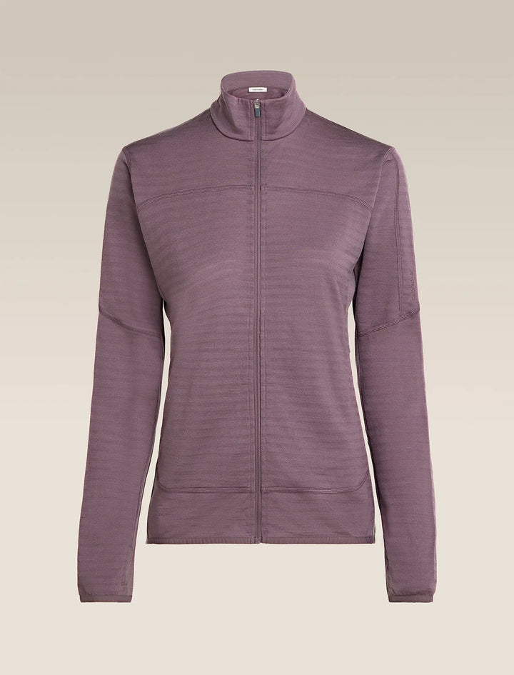 Womens Merino Blend 300 RealFleece™ Descender Long Sleeve Zip Grey Plum 0A57QL