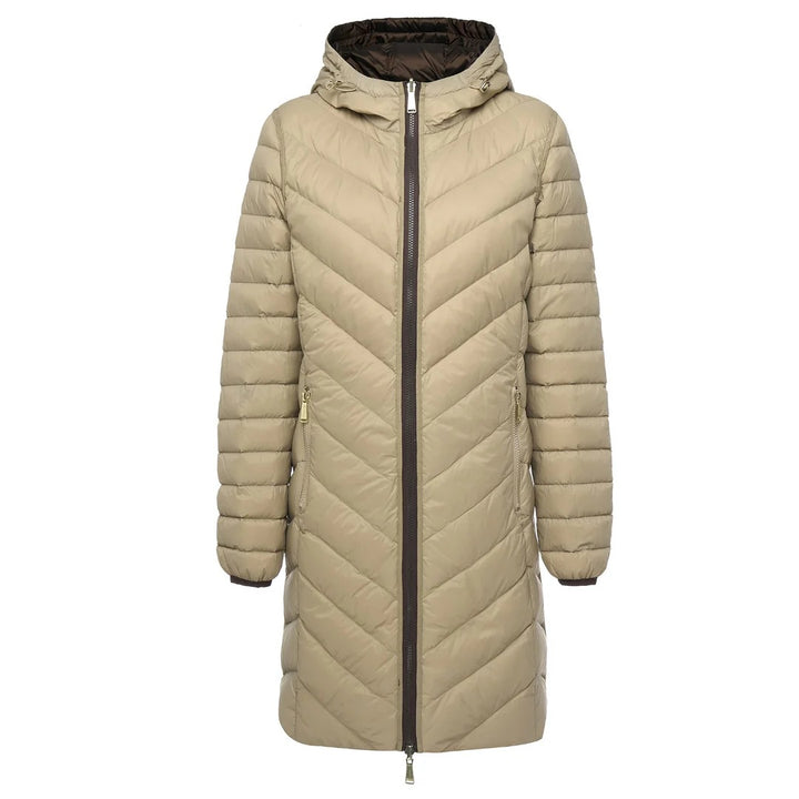 Womens Arnie Reversible Puffer Down Coat   Chocolate/Palomino
