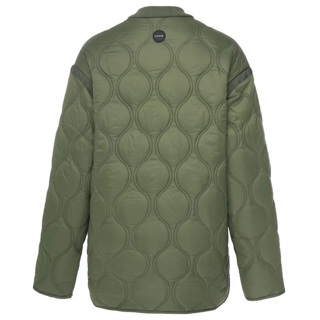 Womens Talei Quilt Bomber Olive Green