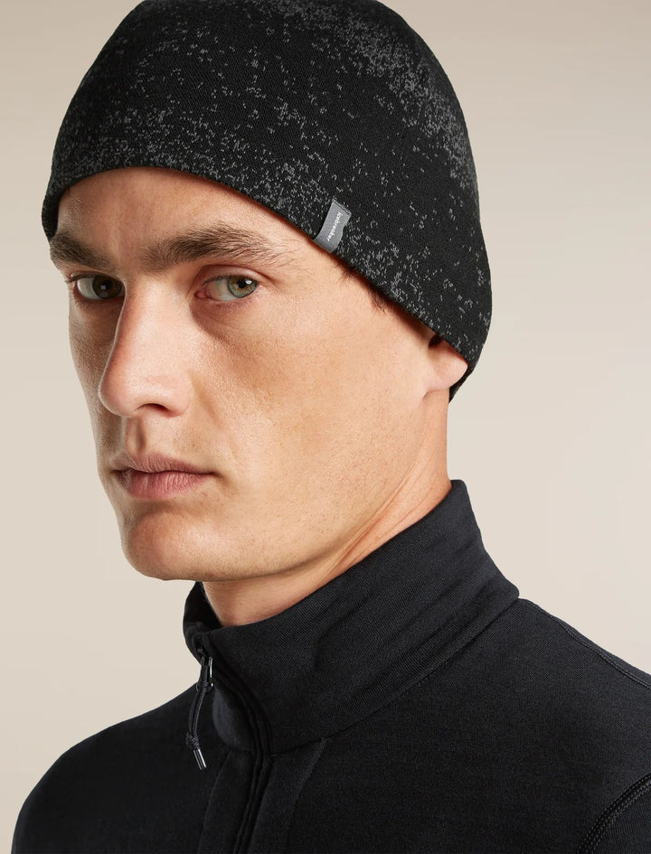 Adult Unisex Merino 260 Oasis Vertex Reversible Beanie Chillwave   Black/Obsidian 0A57I3