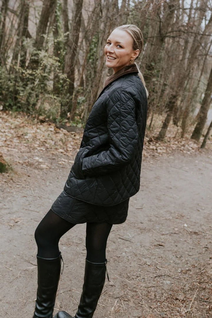 Womens Daisy Quilted Jacket Black
