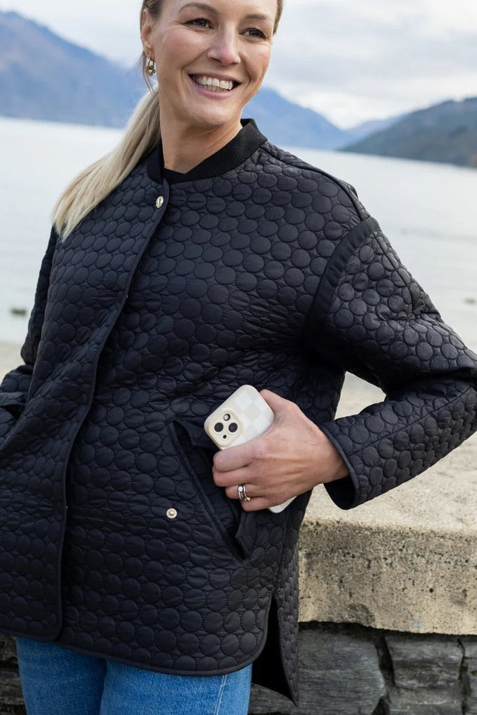 Womens Tilly Quilted Bomber Jacket Black