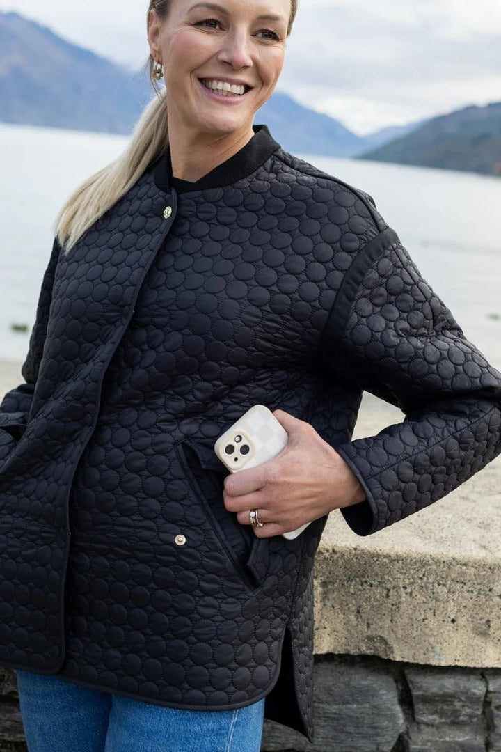Womens Tilly Quilted Bomber Jacket Black