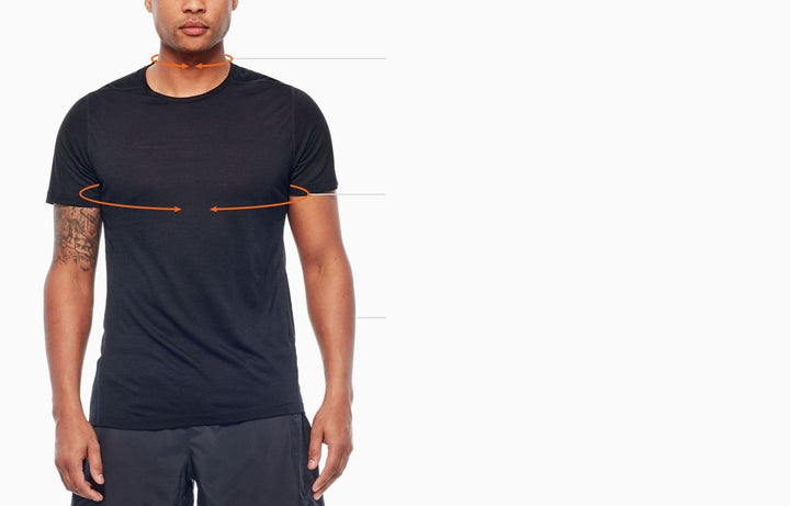 Mens  Merino Blend 125 Cool-Lite™ Sphere Short Sleeve T Shirt Colour Block  Black/Obsidian 0A57HY