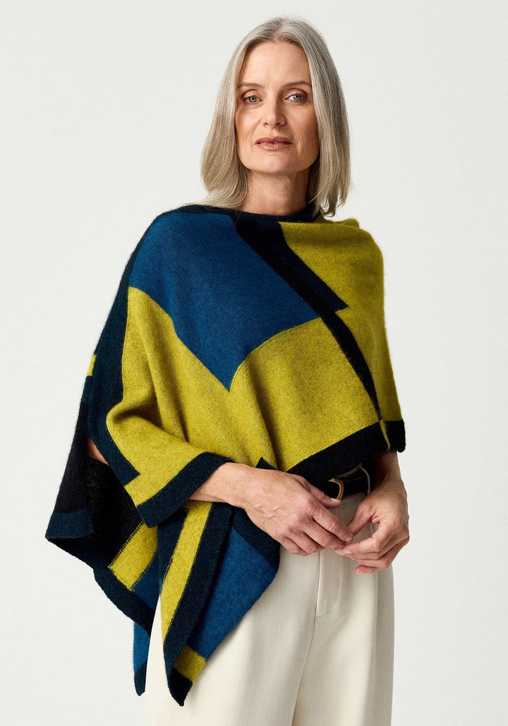 Womens Empress Poncho Golden Pearl/Peacock  Multi 1677