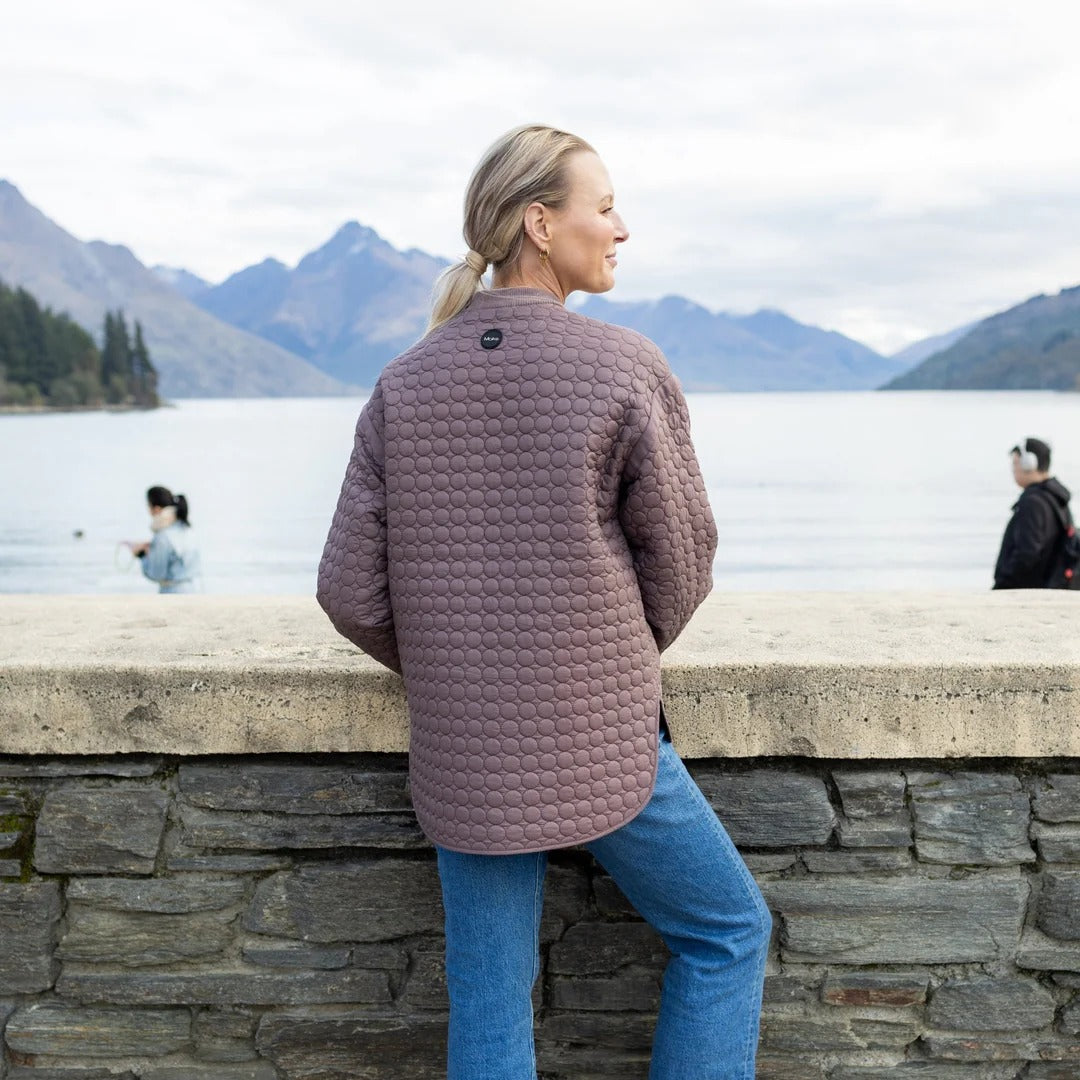 Womens Tilly Quilted Bomber Jacket Cocoa Powder