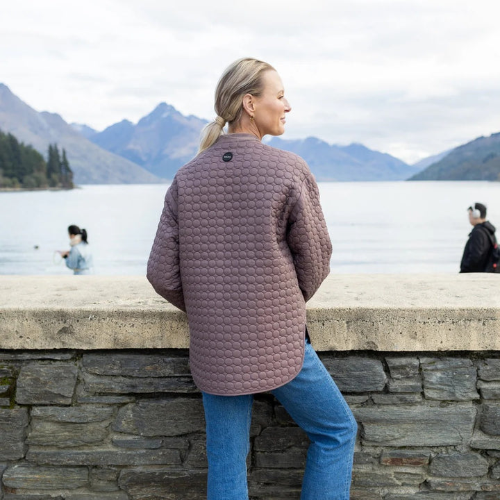 Womens Tilly Quilted Bomber Jacket Cocoa Powder