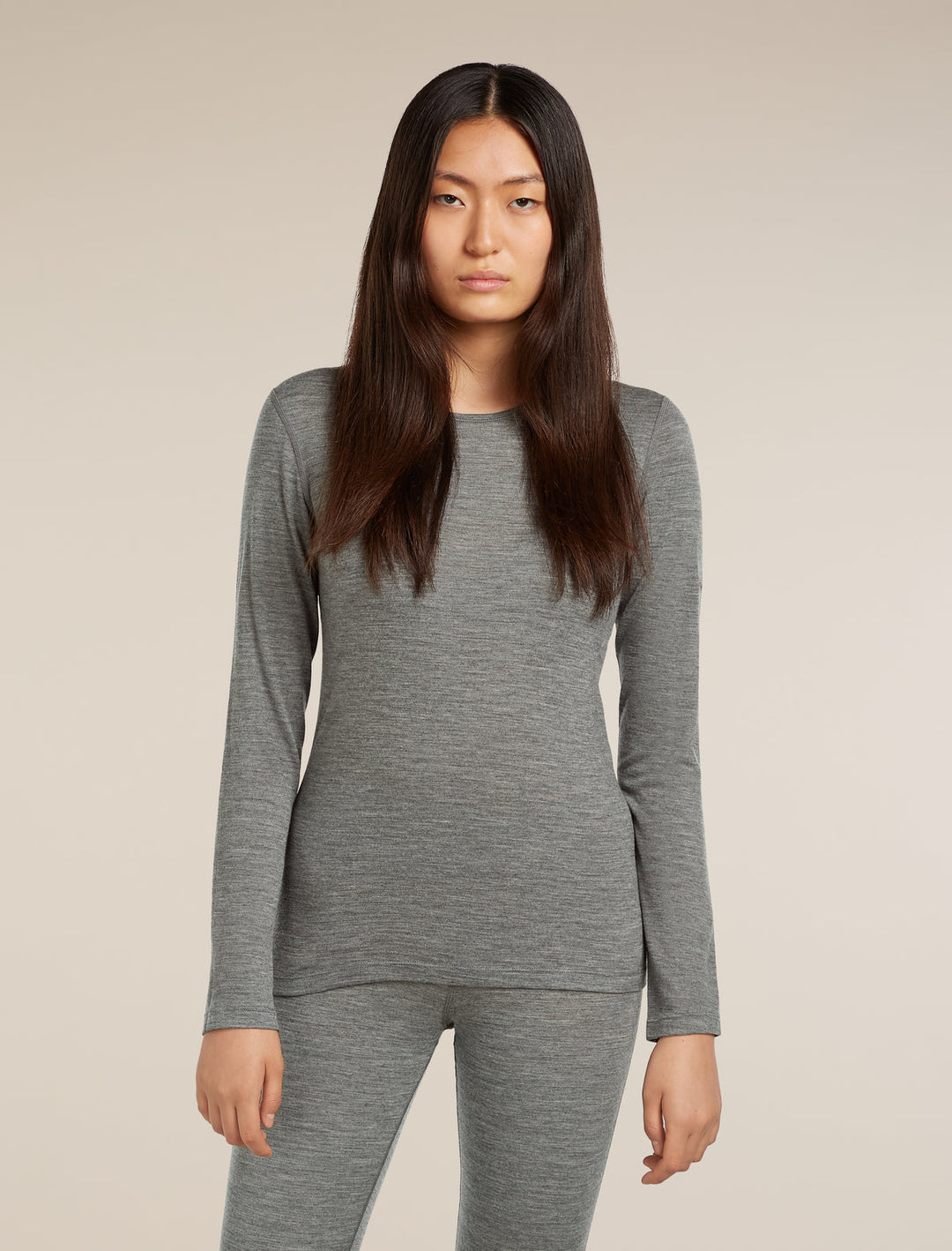 Womens 200 Oasis LS Crewe Gritstone/Heather 104375