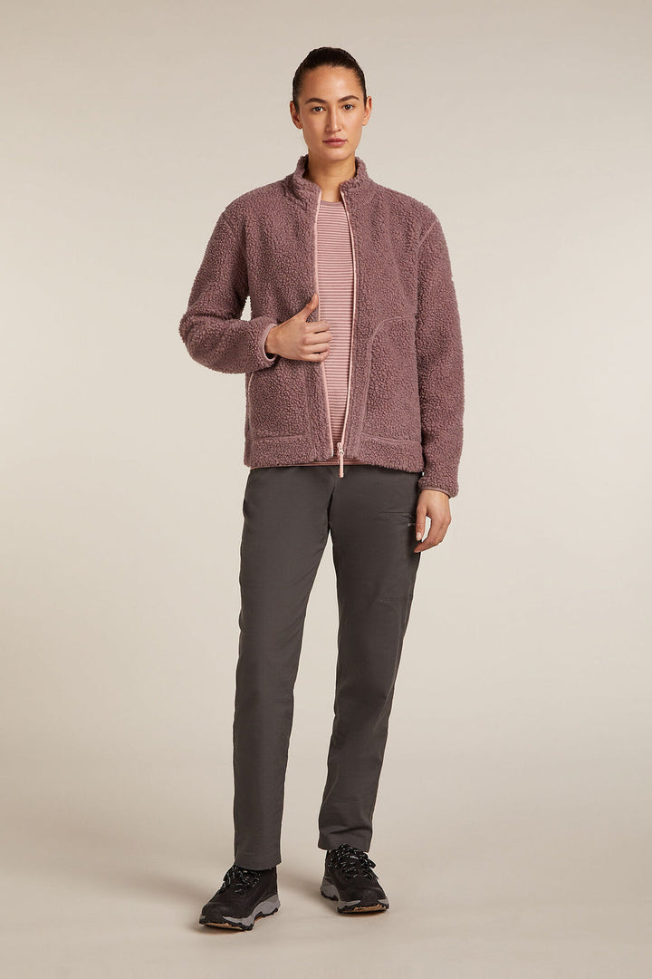 Women Merino Blend 960 RealFleece™ High Pile LS Zip  Summit Dk Heather/Blush 0A5729