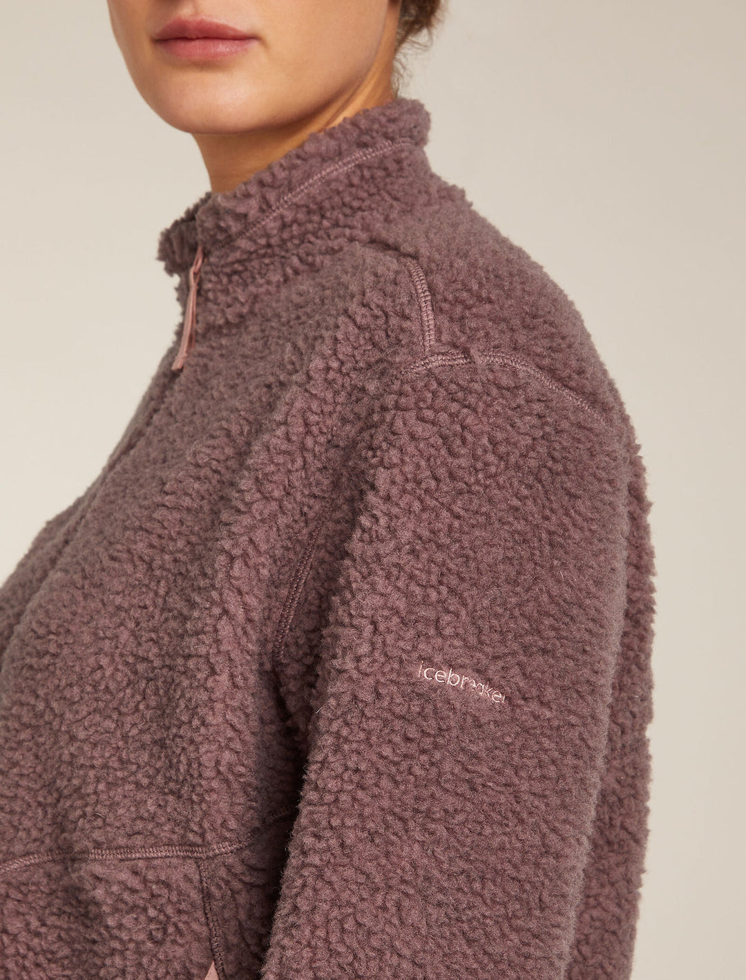 Women Merino Blend 960 RealFleece™ High Pile LS Zip  Summit Dk Heather/Blush 0A5729