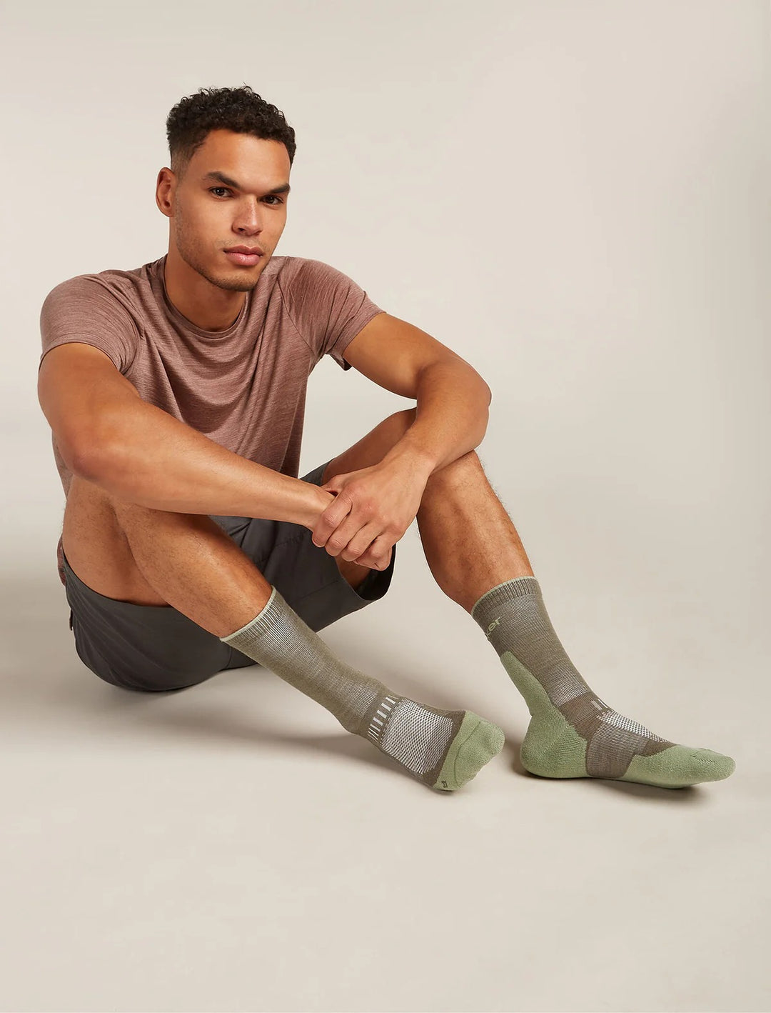 Mens Merino Hike+ Light Crew Socks   Loden/lichen 0A578O