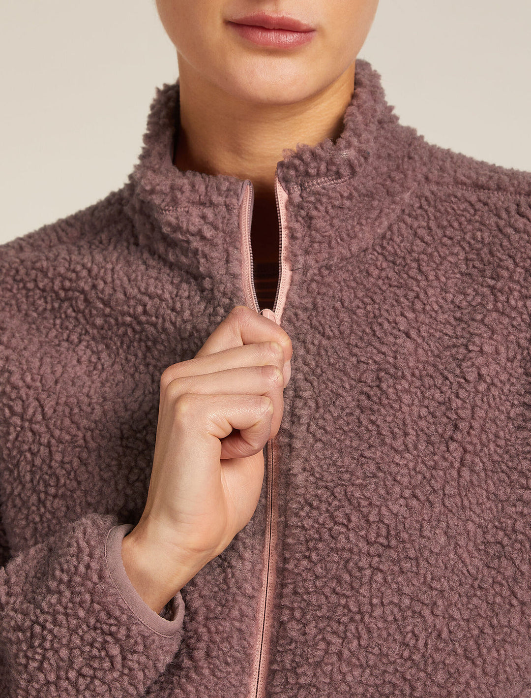 Women Merino Blend 960 RealFleece™ High Pile LS Zip  Summit Dk Heather/Blush 0A5729