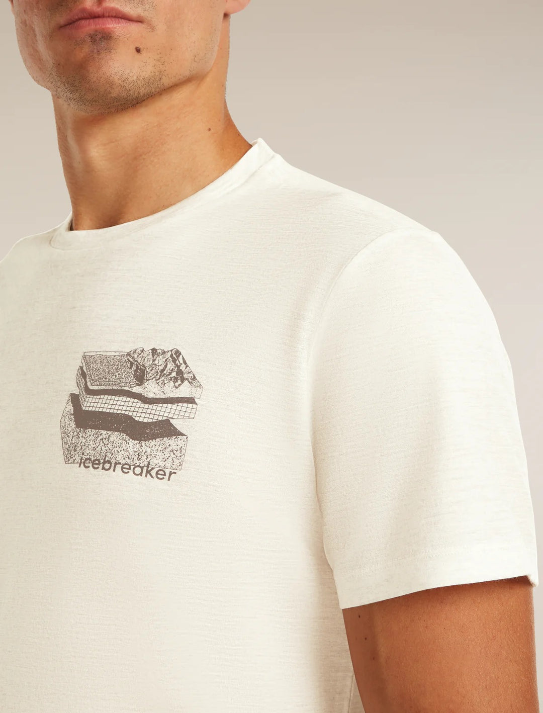 Mens Merino 150 Tech Lite Short Sleeve T-Shirt  Bear Catch Ecru/Heather 0A57FM