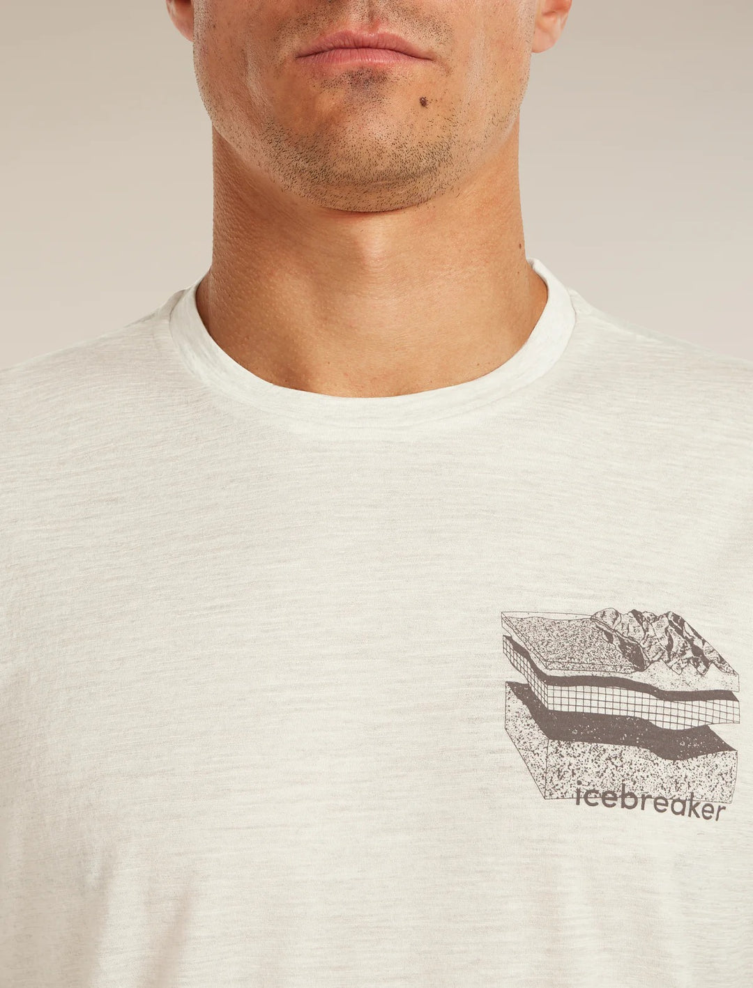 Mens Merino 150 Tech Lite Short Sleeve T-Shirt  Bear Catch Ecru/Heather 0A57FM