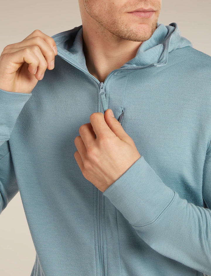 Mens Merino 260 Quantum Long Sleeve Zip Hoodie Flint Blue  BA56W2