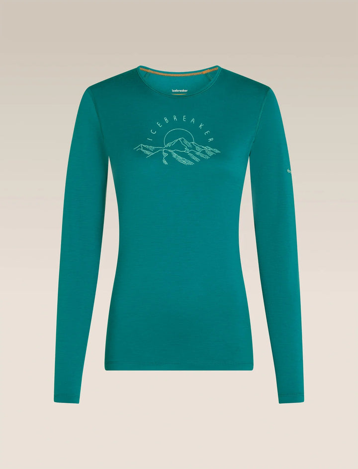 Womens Merino 200 Oasis Long Sleeve Crewe Sunrise Summit  Tidal teal 0A57GL