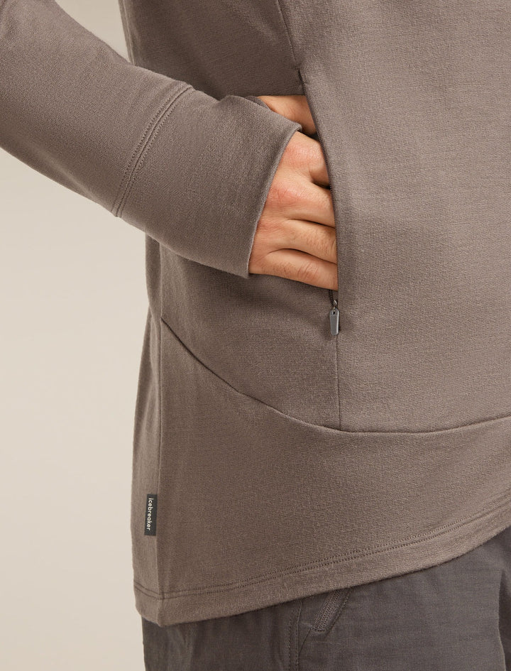 Mens Merino 260 Quantum Long Sleeve Zip Hoodie Porcini  BA56W2