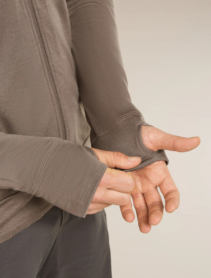 Mens Merino 260 Quantum Long Sleeve Zip Hoodie Porcini  BA56W2