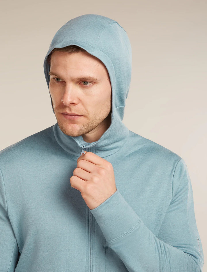 Mens Merino 260 Quantum Long Sleeve Zip Hoodie Flint Blue  BA56W2