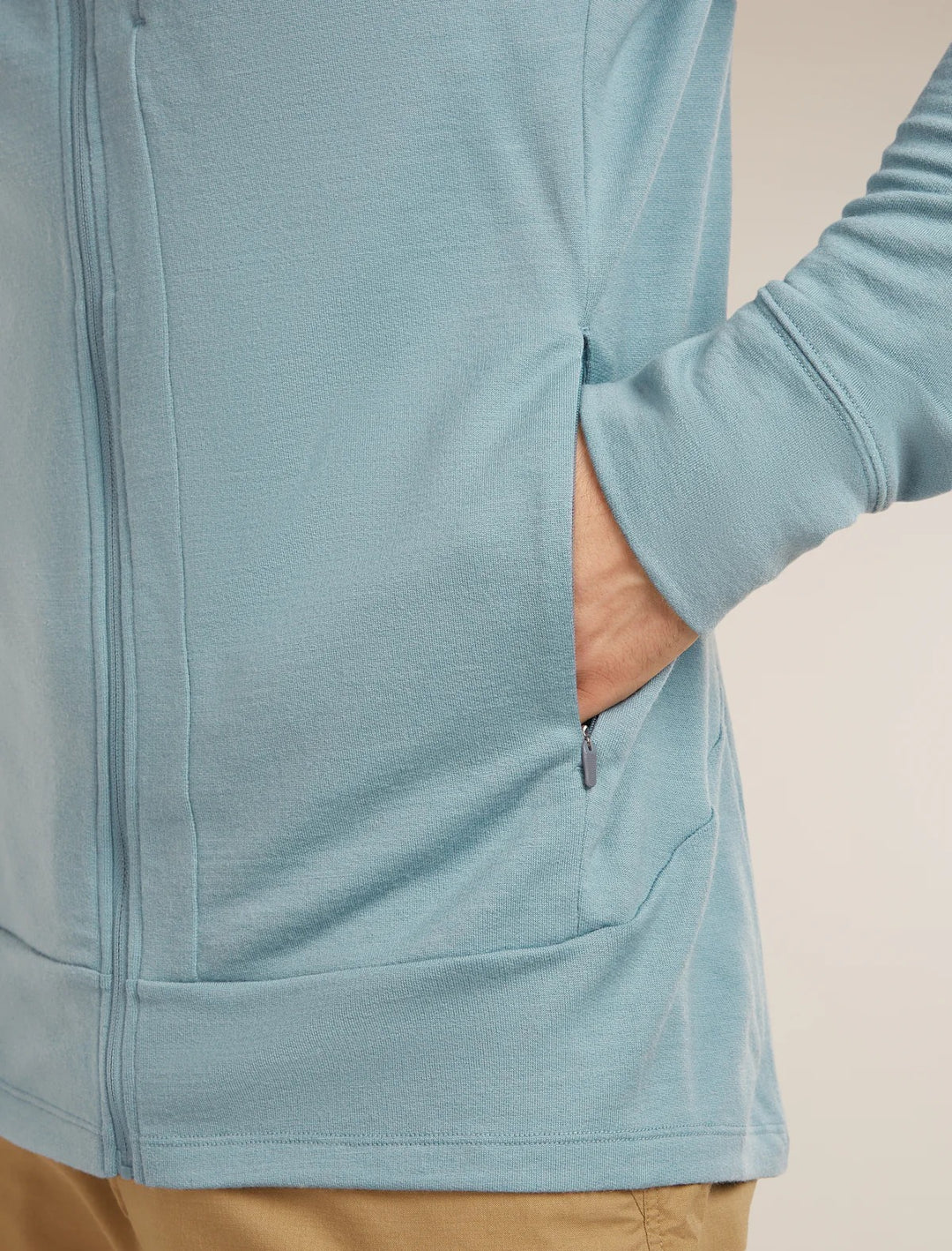 Mens Merino 260 Quantum Long Sleeve Zip Hoodie Flint Blue  BA56W2