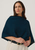 Womens Two Tone Poncho  Peacock/Slate 1623