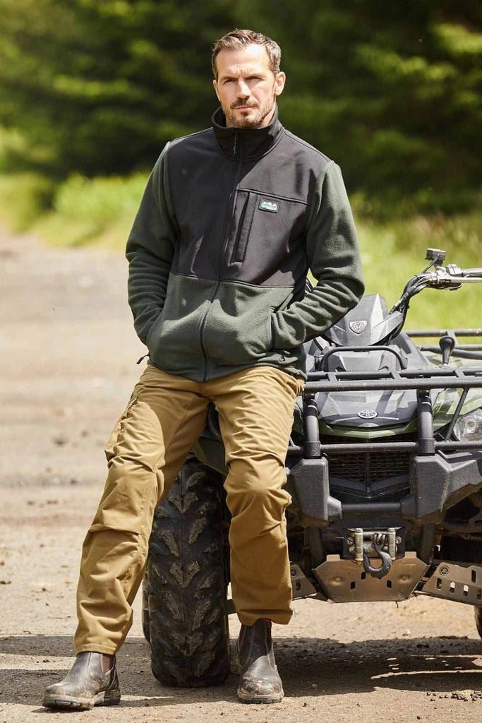 Mens Hybrid Jacket Fleece Black Olive MFLHYFL